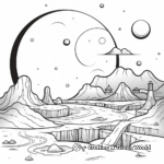Moon Over different Landscapes Coloring Pages 2