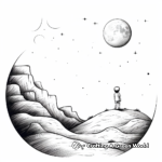 Moon Over different Landscapes Coloring Pages 3