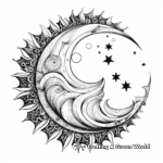 Moon Shaped Mandala Art Coloring Pages for Artists 1