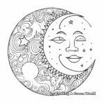 Moon Shaped Mandala Art Coloring Pages for Artists 2
