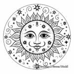Moon Shaped Mandala Art Coloring Pages for Artists 4
