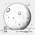 Moon surrounded by Planets from Solar System Coloring Pages 1