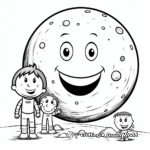 Moon surrounded by Planets from Solar System Coloring Pages 2
