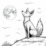 Moonlit Coyote Night Scene Coloring Pages 2