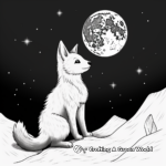 Moonlit Coyote Night Scene Coloring Pages 3