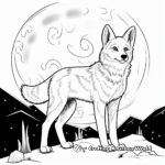 Moonlit Coyote Night Scene Coloring Pages 4