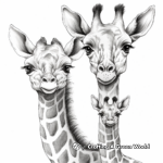 Mother and Baby Giraffe Coloring Pages 3