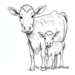 Mother and Baby Strawberry Cow Coloring Pages 2