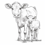 Mother and Baby Strawberry Cow Coloring Pages 3