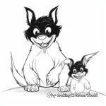Mother and Baby Tasmanian Devil Coloring Pages 2