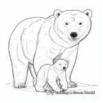 Mother and Cub Polar Bear Coloring Sheets 1
