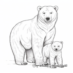 Mother and Cub Polar Bear Coloring Sheets 2