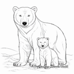 Mother and Cub Polar Bear Coloring Sheets 3