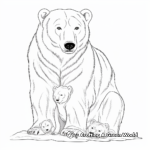 Mother and Cub Polar Bear Coloring Sheets 4