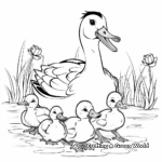 Mother Duck and Ducklings Coloring Pages 3