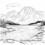 Mountain and Lake Scenery Coloring Pages 1
