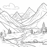 Mountain and Valley Coloring Pages for Children 1