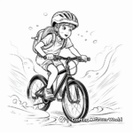 Mountain Biking in the Rain Coloring Pages 4