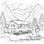 Mountain Campsite Scene Coloring Pages 1