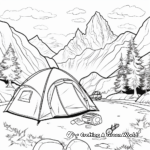 Mountain Campsite Scene Coloring Pages 2