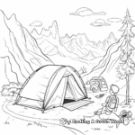 Mountain Campsite Scene Coloring Pages 3