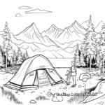 Mountain Campsite Scene Coloring Pages 4