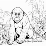 Mountain Gorilla in the Wild Coloring Pages 4