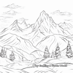 Mountain Range Coloring Pages: Snow-covered Peaks 1