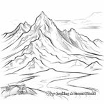 Mountain Range Coloring Pages: Snow-covered Peaks 2