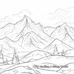 Mountain Range Coloring Pages: Snow-covered Peaks 3