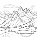 Mountain Range Coloring Pages: Snow-covered Peaks 4