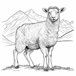 Mountain-Studded Wild Sheep Coloring Pages 1