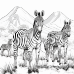 Mountain Zebras Coloring Pages: A Scenic Draw 2