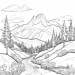 Mountains in the Wild: Forest-Scene Coloring Pages 3