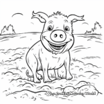 Mud Bath Time: Smiling Pig Coloring Pages 1