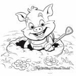 Mud Bath Time: Smiling Pig Coloring Pages 2