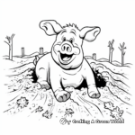Mud Bath Time: Smiling Pig Coloring Pages 3