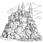 Multi-level Unicorn Castle Coloring Pages 2