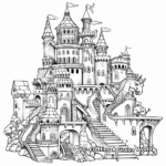 Multi-level Unicorn Castle Coloring Pages 4