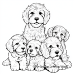 Multiple Cockapoos Together Coloring Pages 2