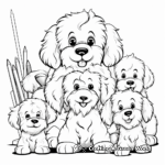 Multiple Cockapoos Together Coloring Pages 4