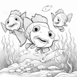 Multiple Marine Cod in One Frame Coloring Pages 1