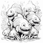Multiple Marine Cod in One Frame Coloring Pages 2