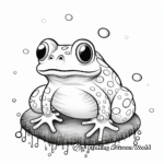 Mushroom Frog Among Raindrops Coloring Page 3