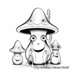 Mushroom Frog Family-on-a-Funghi Coloring Page 1