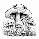Mushroom Frog Family-on-a-Funghi Coloring Page 2
