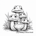 Mushroom Frog Family-on-a-Funghi Coloring Page 3