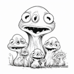Mushroom Frog Family-on-a-Funghi Coloring Page 4