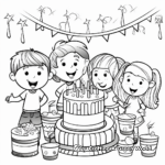Musical Birthday Party Coloring Pages for Kids 2