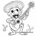 Musical Coqui: Singing Coqui Frog Coloring Pages 1